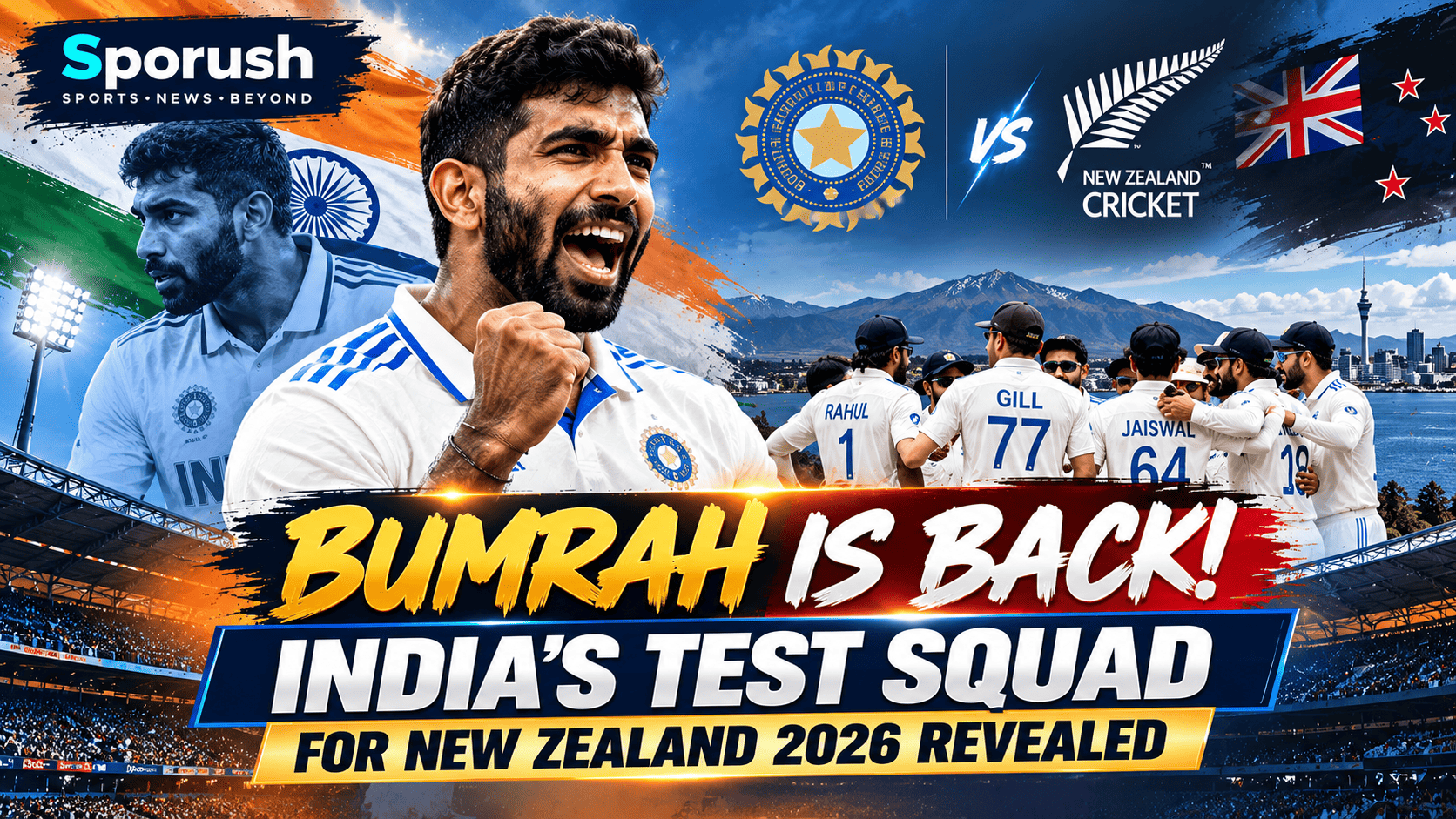 🔥 Bumrah Is Back! India Announce Test Squad for New Zealand 2026