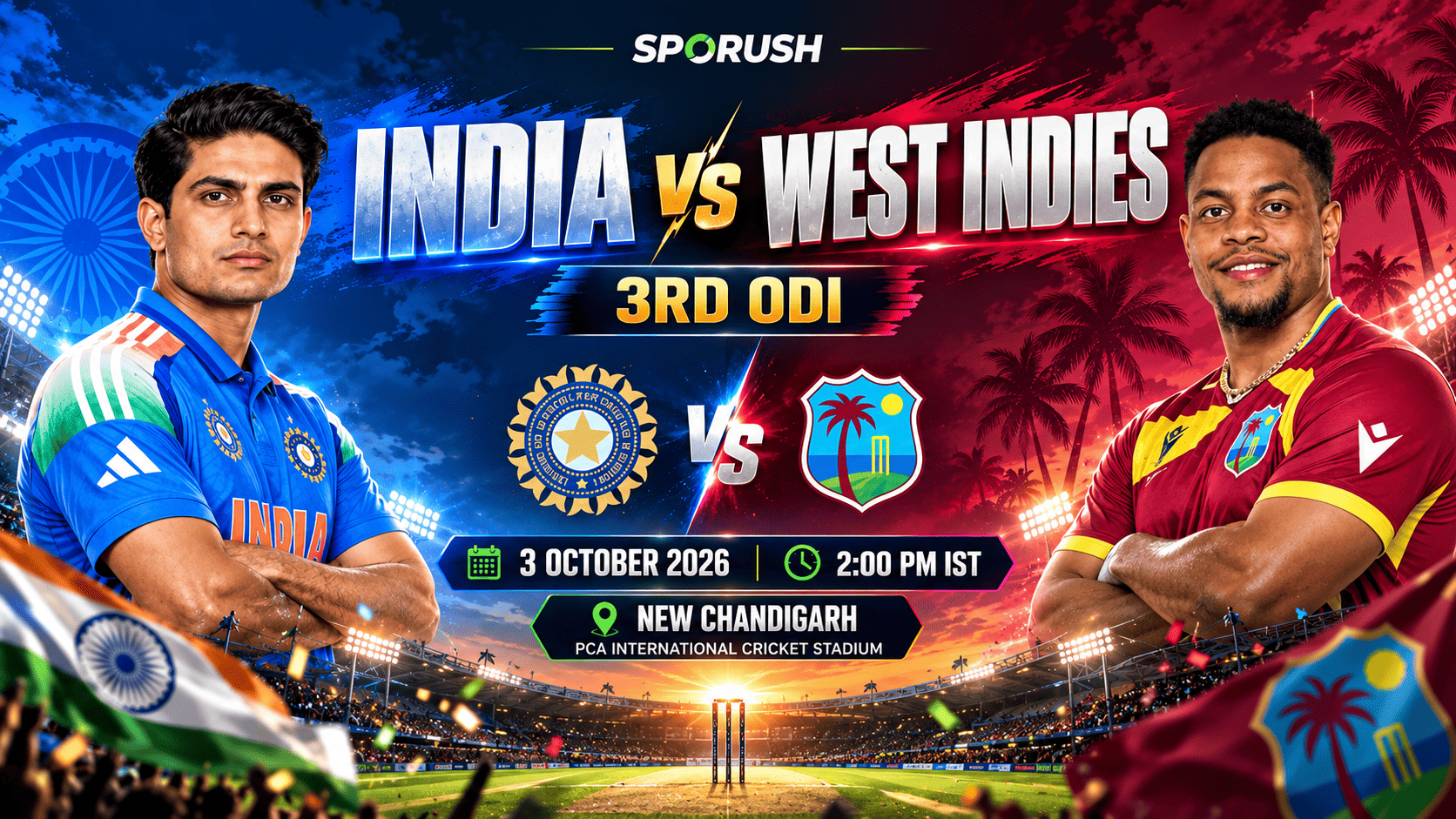 India vs West Indies 3rd ODI 2026: IND vs WI October 3 Match Preview, Playing XI, Time & Live Updates | Sporush