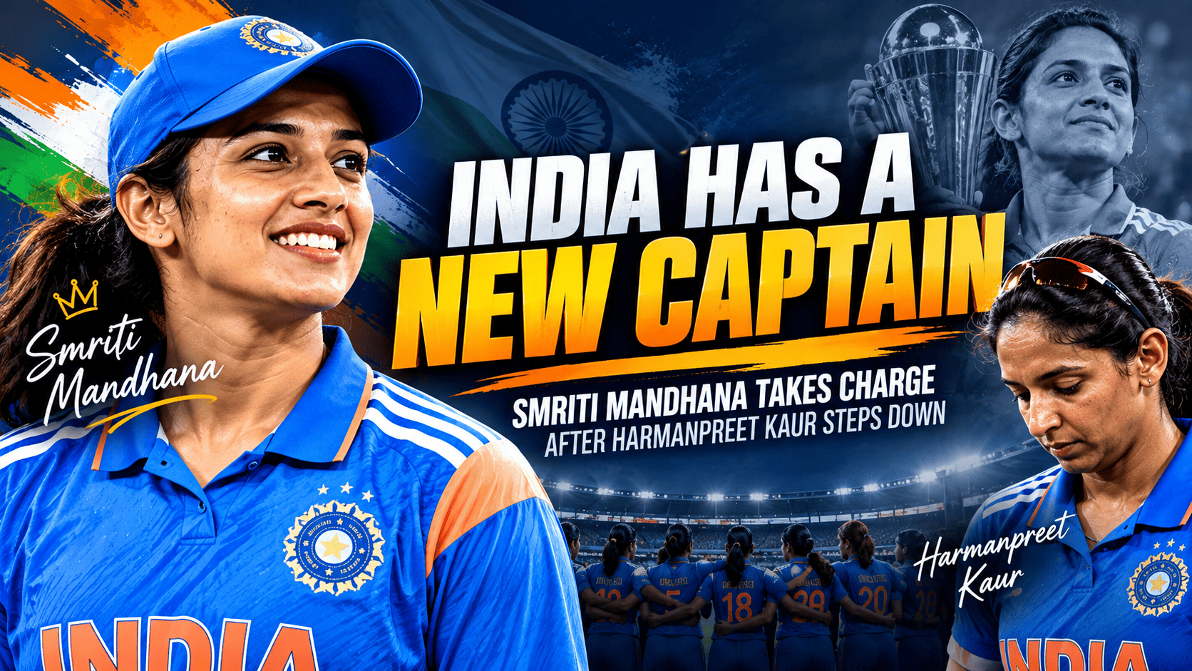 👑 The Mandhana Era Begins! Smriti Named India Captain After Harmanpreet’s Exit