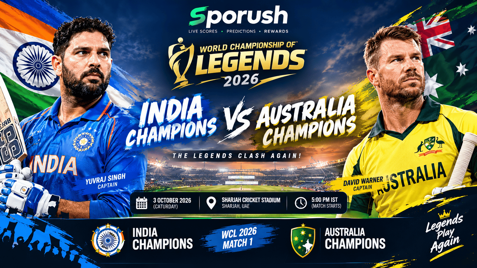 India Champions vs Australia Champions 2026: Squads, Match Preview & WCL Battle